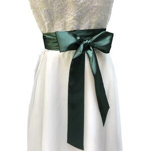 5681 Satin Sash Belt For Bridal Wedding Bridesmaid Dress 2'' Wide Double